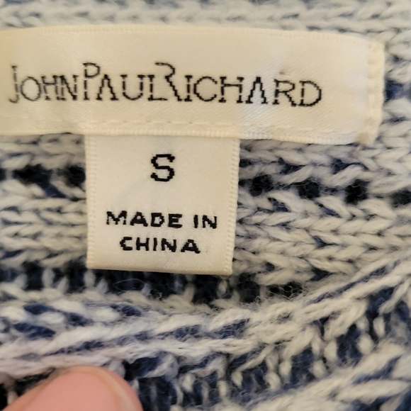 JohnPaulRichard Women's Blue & White Knit Sweater Size Small - Picture 4 of 5